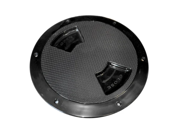 Sea-Dog Textured Quarter Turn Deck Plate - Black - 5"