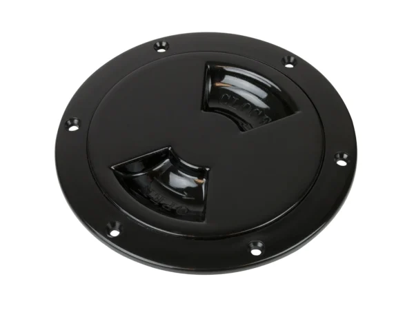 Sea-Dog Quarter-Turn Smooth Deck Plate w/Internal Collar - Black - 5"