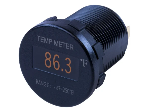 Sea-Dog Round OLED Temperature Meter Fahrenheit w/6' Lead