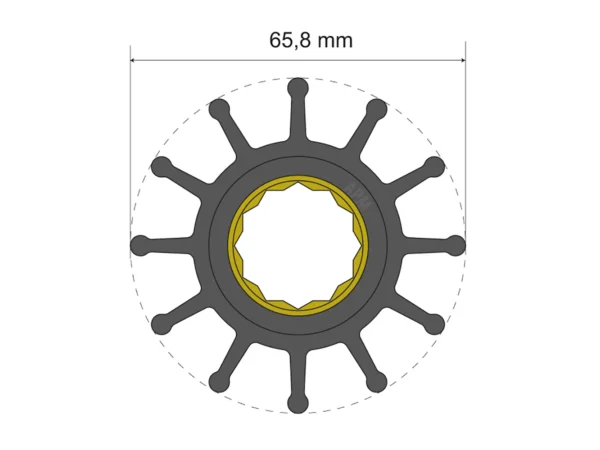 Albin Group Premium Impeller Kit 65.8 x 25 x 80mm - 12 Blade - Spline Insert