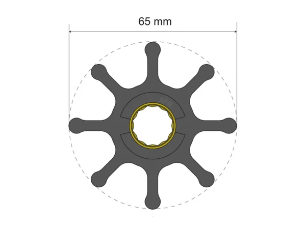 Albin Group Premium Impeller Kit 65 x 16 x 50mm - 8 Blade - Spline Insert