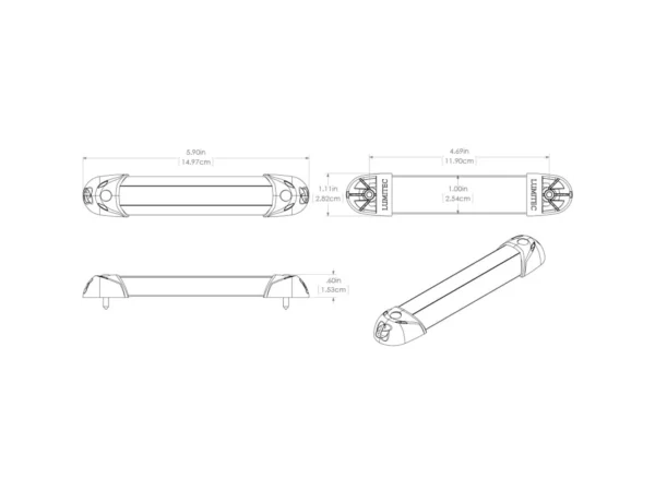 Lumitec Mini Rail2 – 6" LED Utility Light - Spectrum RGBW - Brushed Finish - Image 4