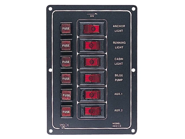 Sea-Dog Aluminum Switch Panel Vertical - 6 Switch