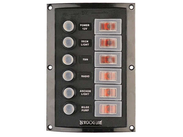 Sea-Dog Splash Guard Circuit Breaker Panel - 6 Circuit