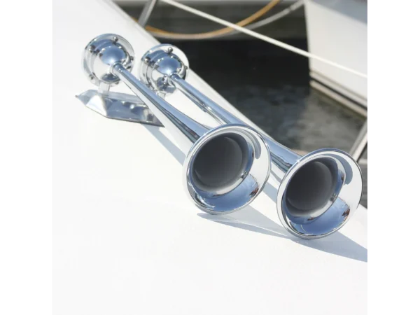 Marinco 24V Chrome Plated Dual Trumpet Air Horn - Image 2