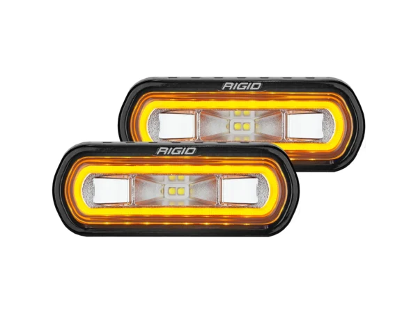 RIGID Industries SR-L Series Surface Mount Spreader Light - Black Housing - Amber Halo