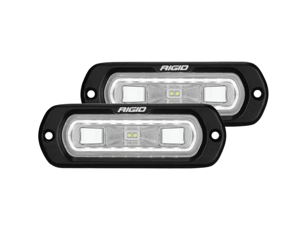 RIGID Industries SR-L Series Flush Mount Spreader Light - Black Housing - White Halo