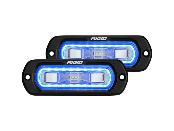 RIGID Industries SR-L Series Flush Mount Spreader Light - Black Housing - Blue Halo