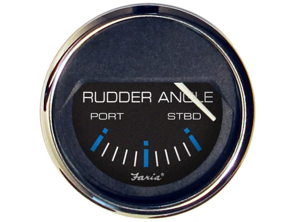 Faria Chesapeake Black 2" Rudder Angle Indicator Gauge