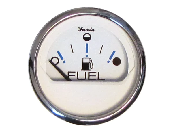 Faria Chesapeake White SS 2" Fuel Level Gauge - Metric (E-1/2-F)