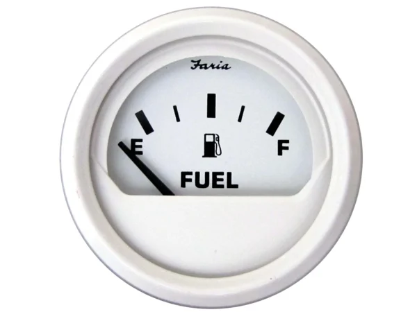 Faria Dress White 2" Fuel Level Gauge (Metric)