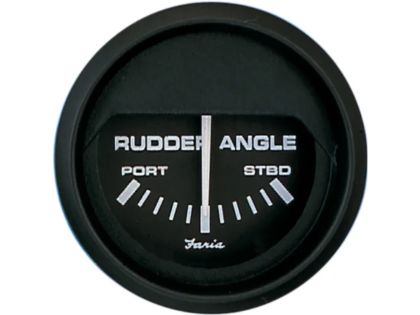 Faria Euro Black 2" Rudder Angle Indicator