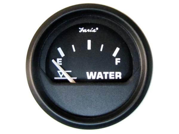 Faria Euro Black 2" Tank Level Gauge - Potable Water