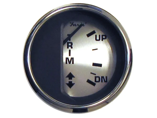 Faria Spun Silver 2" Trim Gauge f/Mercury/Mariner/Mercruiser/Volvo DP & Yamaha ('01 & Newer)