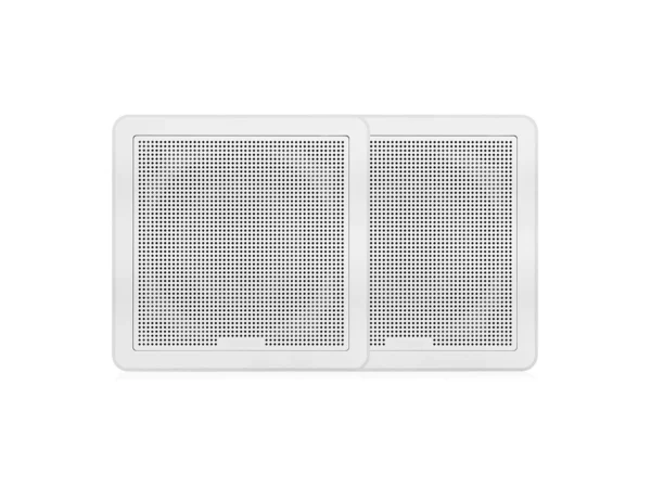 Fusion FM-65SW FM Series 6.5" 120 Flush Mount Square Marine Speakers - White Grill - 120W