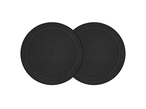 Fusion FM-F77RB FM Series 7.7" Flush Mount Round Marine Speakers - Black Grill - 200W