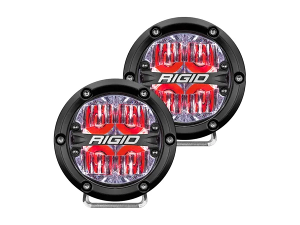 RIGID Industries 360-Series 4" LED Off-Road Fog Light Drive Beam w/Red Backlight - Black Housing