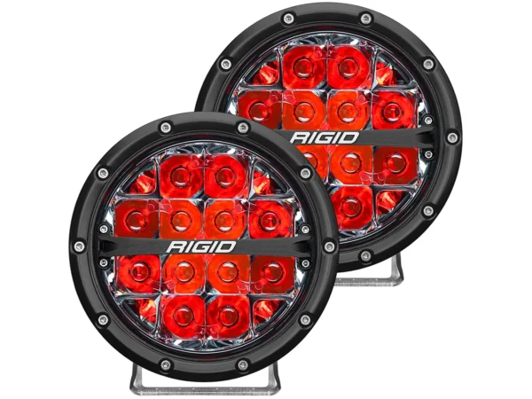 RIGID Industries 360-Series 6" LED Off-Road Fog Light Spot Beam w/Red Backlight - Black Housing