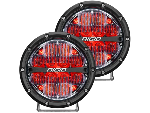 RIGID Industries 360-Series 6" LED Off-Road Fog Light Drive Beam w/Red Backlight - Black Housing