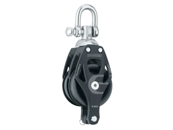 Harken 60mm Double Aluminum Element Block w/Swivel & Becket