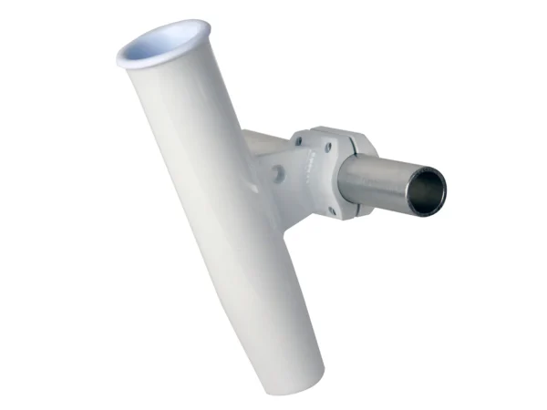 C. E. Smith Aluminum Horizontal Clamp-On Rod Holder 1-5/16" OD White - Powdercoat w/Sleeve