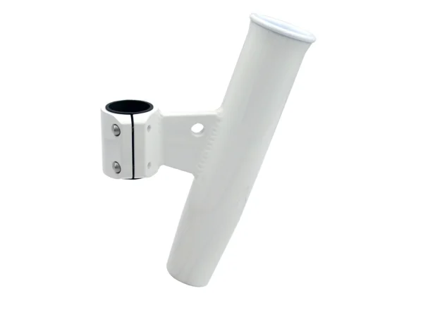 C.E. Smith Aluminum Vertical Clamp-On Rod Holder 1-2/3" OD White Powdercoat w/Sleeve