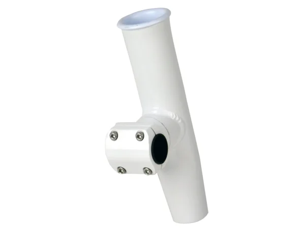 C.E. Smith Adjustable Mid Mount Rod Holder - 7/8" or 1" OD - White Powder Coat Aluminum w/Sleeve & Hex Key