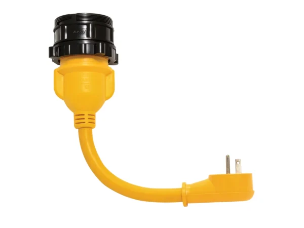 Camco PowerGrip Locking Adapter - 15A/125V Male to 30A/125V Female Locking