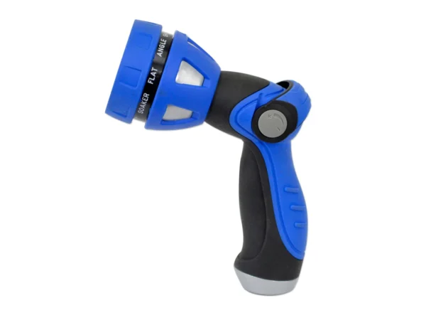 HoseCoil Thumb Lever Nozzle w/Metal Body & Nine Pattern Adjustable Spray Head