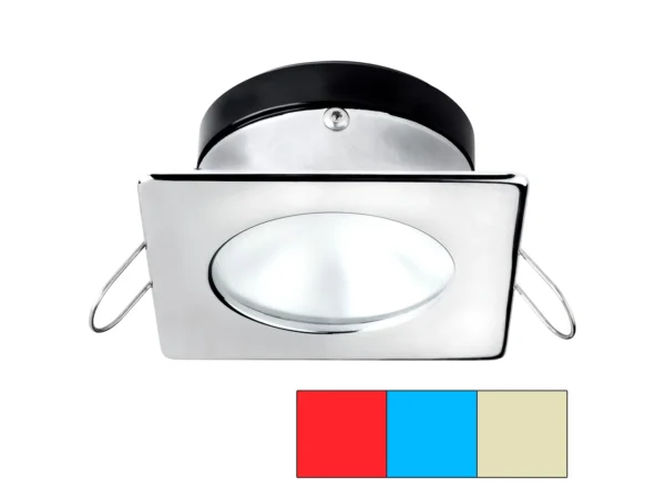 i2Systems Apeiron A1120 Spring Mount Light - Square/Round - Red, Warm White & Blue - Polished Chrome