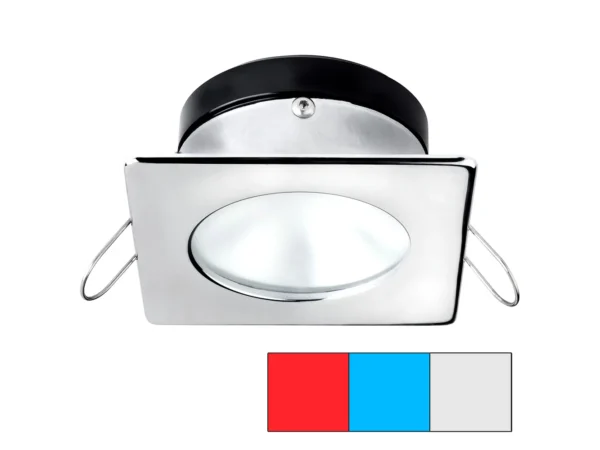 i2Systems Apeiron A1120 Spring Mount Light - Square/Round - Red, Cool White & Blue - Polished Chrome