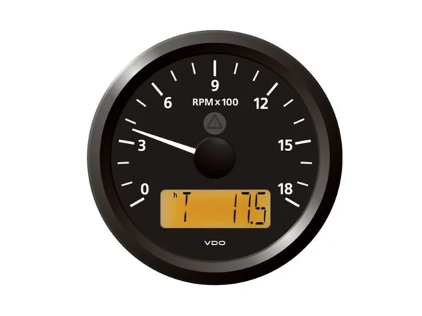 Veratron 3-3/8" (85 mm) ViewLine Tachometer - 0 to 6000 RPM - 8 to 32V - Black Dial & Triangle Bezel