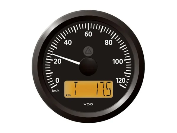 Veratron 3-3/8" (85 mm) ViewLine Speedometer - 0 to 120 KMH - 12/24V - Black Dial & Triangular Bezel