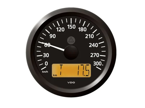 Veratron 3-3/8" (85 mm) ViewLine Speedometer - 0 to 300 KMH - 12/24V - Black Dial & Triangular Bezel