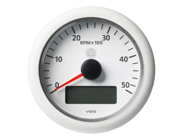 Veratron 3-3/8" (85MM) ViewLine Tachometer w/Multi-Function Display - 0 to 5000 RPM - White Dial & Bezel