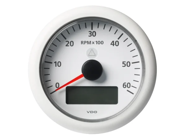 Veratron 3-3/8" (85MM) ViewLine Tachometer w/Multi-Function Display - 0 to 6000 RPM - White Dial & Bezel