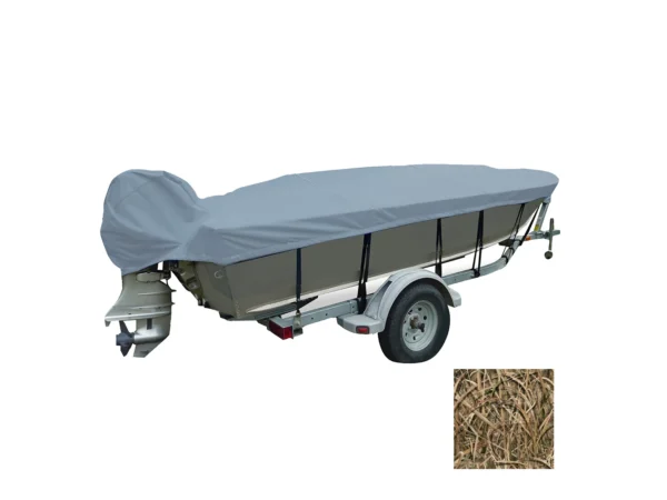 Carver Performance Poly-Guard Wide Series Styled-to-Fit Boat Cover f/13.5' V-Hull Fishing Boats - Shadow Grass