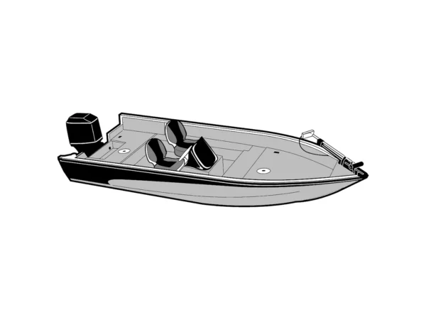 Carver Performance Poly-Guard Styled-to-Fit Boat Cover f/15.5' V-Hull Side Console Fishing Boats - Grey - Image 2