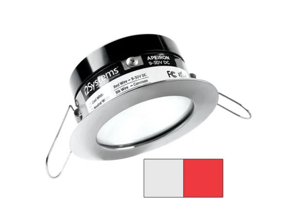 i2Systems Apeiron A503 3W Spring Mount Light - Cool White & Red - Polished Chrome Finish