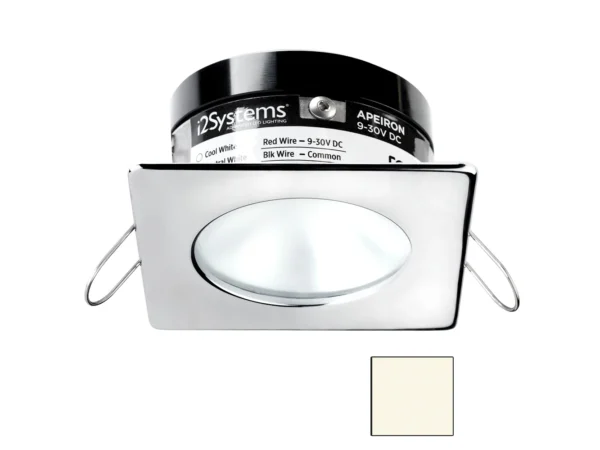 i2Systems Apeiron A503 3W Spring Mount Light - Square/Round - Neutral White - Polished Chrome Finish