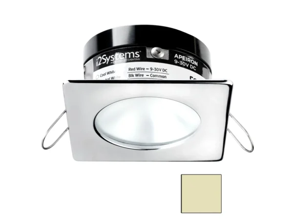 i2Systems Apeiron A503 3W Spring Mount Light - Square/Round - Warm White - Polished Chrome Finish