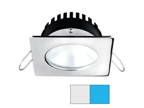 i2Systems Apeiron A506 6W Spring Mount Light - Square/Round - Cool White & Blue - Polished Chrome Finish