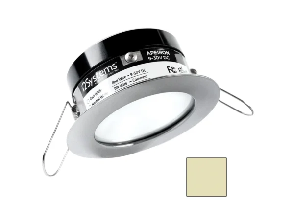 i2Systems Apeiron PRO A503 - 3W Spring Mount Light - Round - Warm White - Brushed Nickel Finish