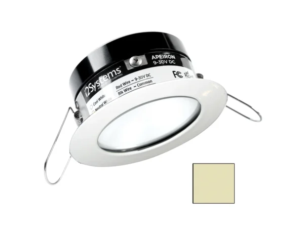 i2Systems Apeiron PRO A503 - 3W Spring Mount Light - Round - Warm White - White Finish