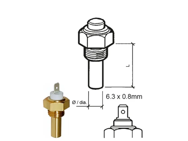 Veratron Coolant Temperature Sensor - 40°C to 120°C - M14 x 1.5 Thread