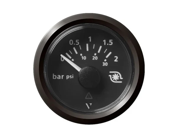 Veratron 52MM (2-1/16") ViewLine Boost Pressure Gauge 2 Bar/30 PSI - Black Dial & Triangular Bezel