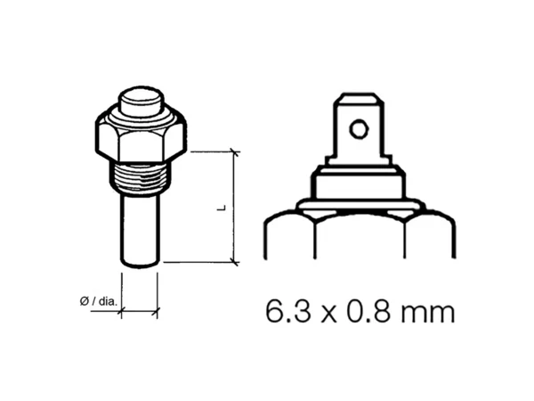 Veratron Engine Oil Temperature Sensor - Single Pole, Common Ground - 50-150°C/120-300°F - 6/24V - M14 x 1.5 Thread