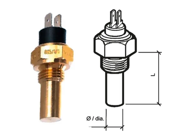 Veratron Engine Oil Temperature Sensor - Dual Pole, Spade Term - 50-150°C/120-300°F - 6/24V - 1/4" - 18 NPTF Thread