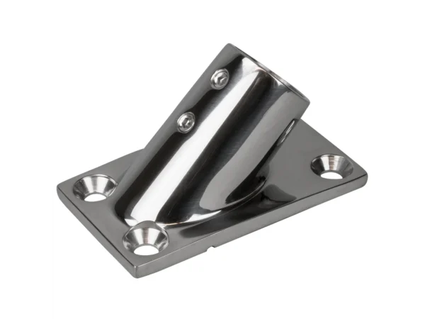 Sea-Dog Rail Base Fitting Rectangular Base 45° 316 Stainless Steel - 3-1/4" x 1-7/8" - 1" OD