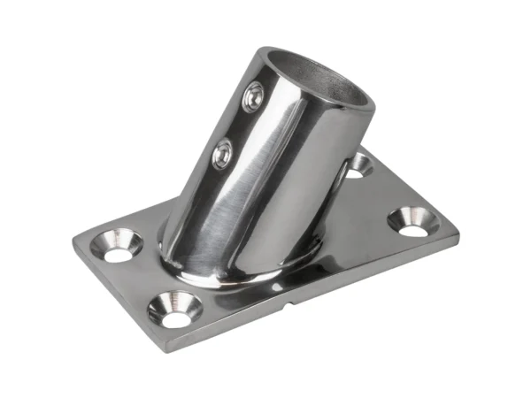 Sea-Dog Rail Base Fitting Rectangular Base 60° 316 Stainless Steel - 1-7/8" x 3-1/4" - 1" OD